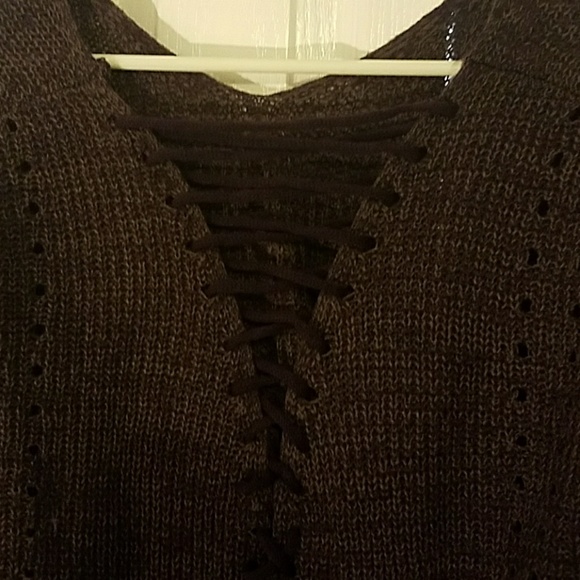 Purple sweater open lace up back Medium - Picture 2 of 3